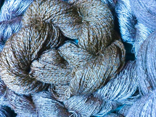 indigo dyed cotton rayon yarn