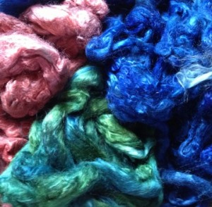 dyed soy silk fiber
