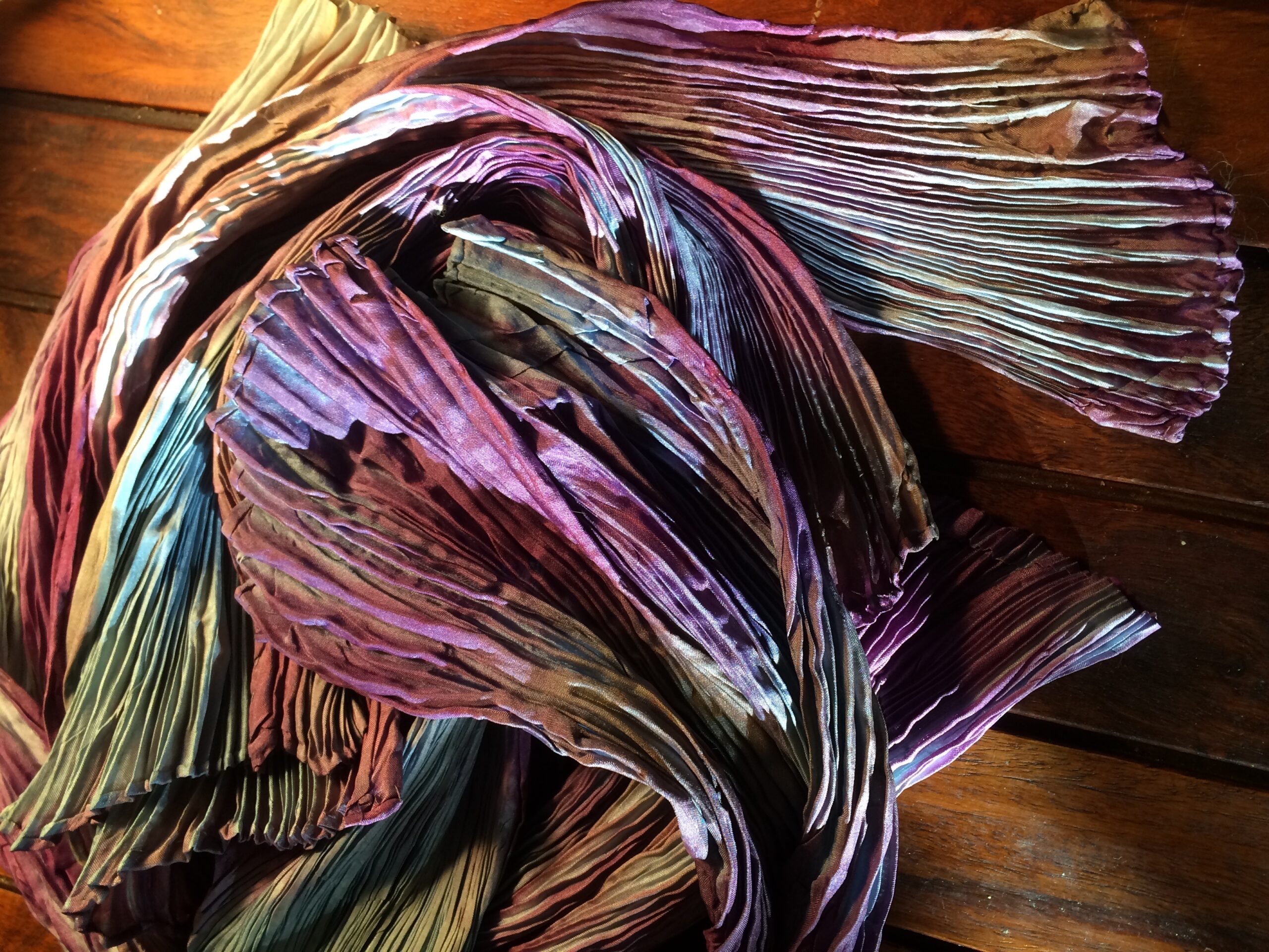 Natural Hand Dyed Shibori Tie Dye Silk Scarf Indigo Dyed Shibori Large 23