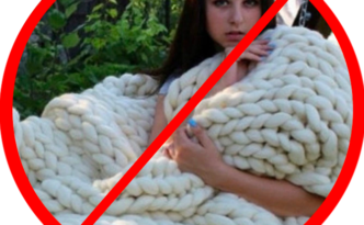 fake wool blanket chunky arm knitting bulky blanket fail