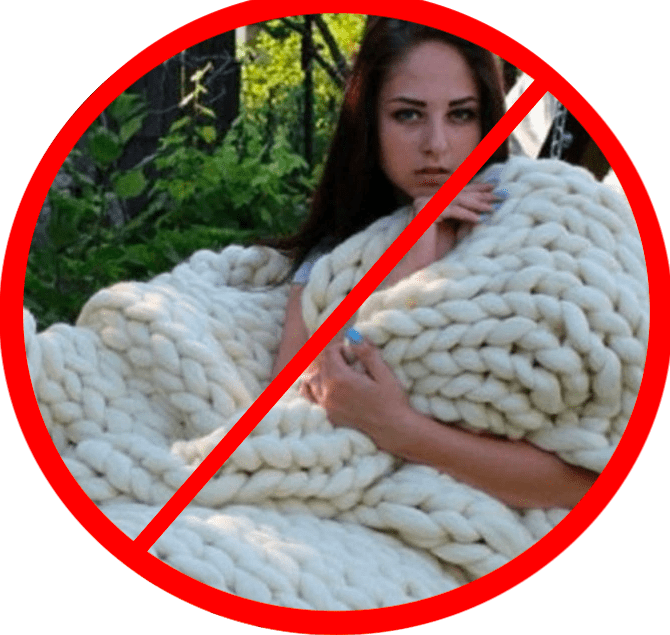 fake wool blanket chunky arm knitting bulky blanket fail