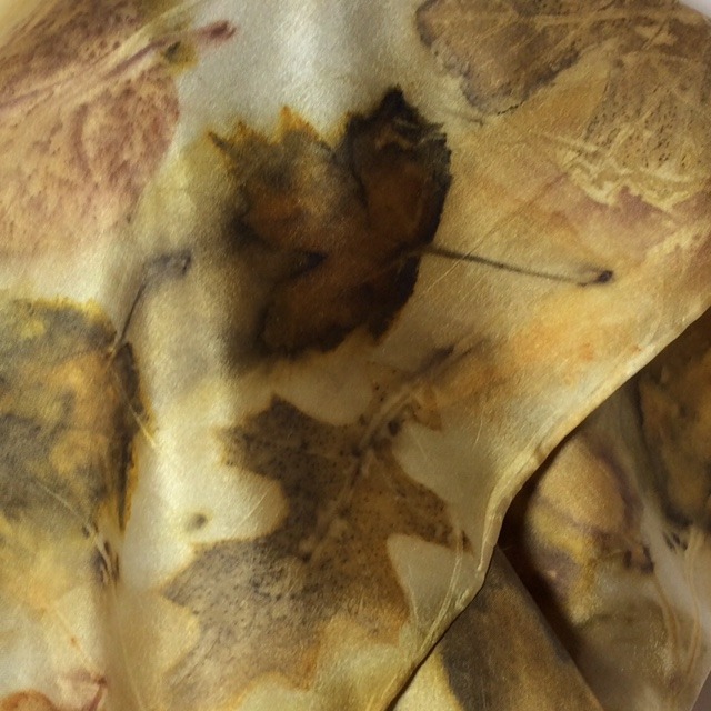 silk eco print fabric