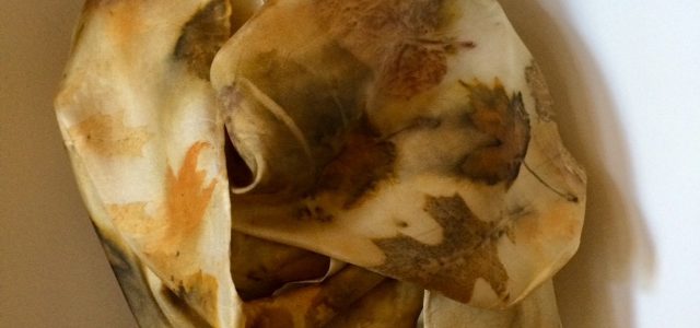 silk scarf eco printed